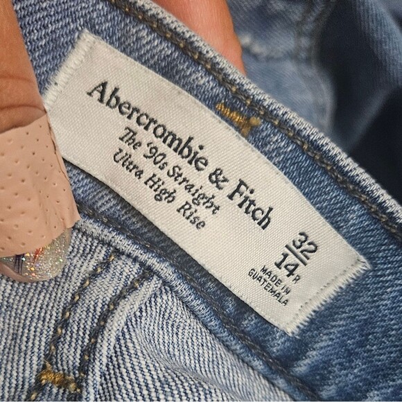 Abercrombie & Fitch 90s Straight Ultra High Rise Crossover Jean Size 32 - Picture 10 of 10